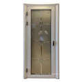 Flower design inside hot sell bedroom bathroom kitchen room entry American security shower interior swing glass aluminium  door